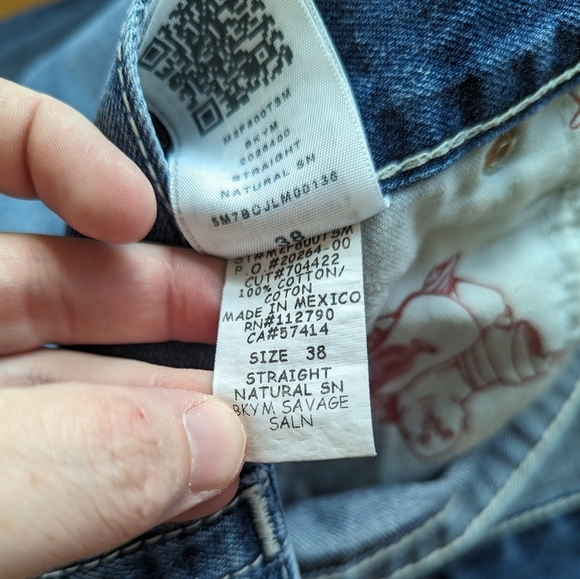 True Religion Mens Straight Leg Medium Wash Jeans - Picture 11 of 14